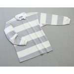 Mns Hoop Stripe Rugby Oat Grey Heather